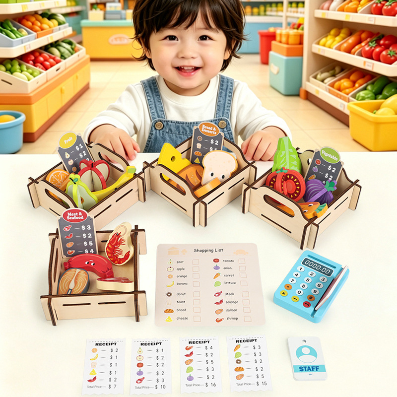 Toy Cash Register - Conjunto de Brinquedos de Supermercado de
